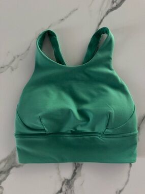 Lululemon Wunder Train Longline Bra, Medium support, C/D cup, Green, Size 4